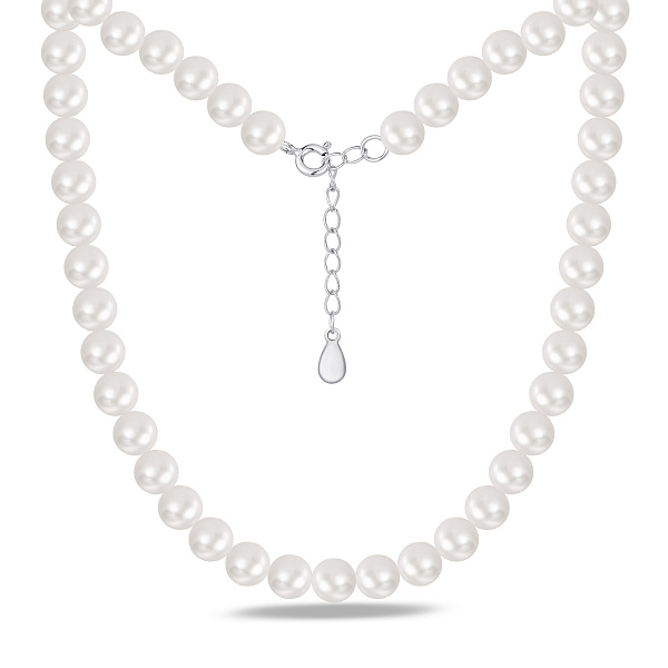 Серебряное колье с жемчужинами (арт. 7507/2678жб) – изображение 1