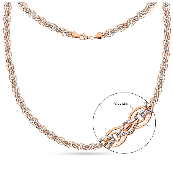 Колье из красного и белого золота (арт. 350111кб) – изображение 4