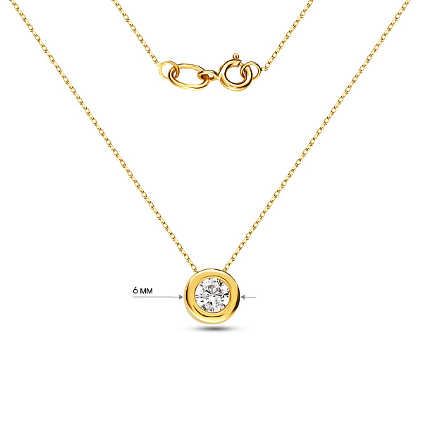 Колье золотое с фианитом (арт. 350383/2ж) – изображение 4