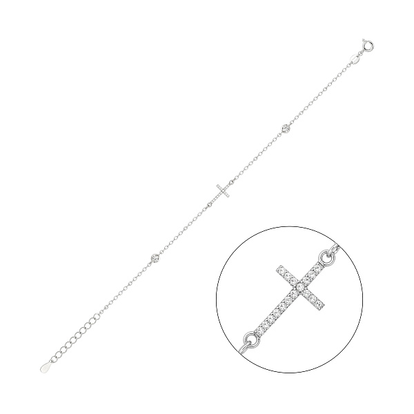Серебряный браслет с крестиком (арт. 7509/5461) – изображение 1