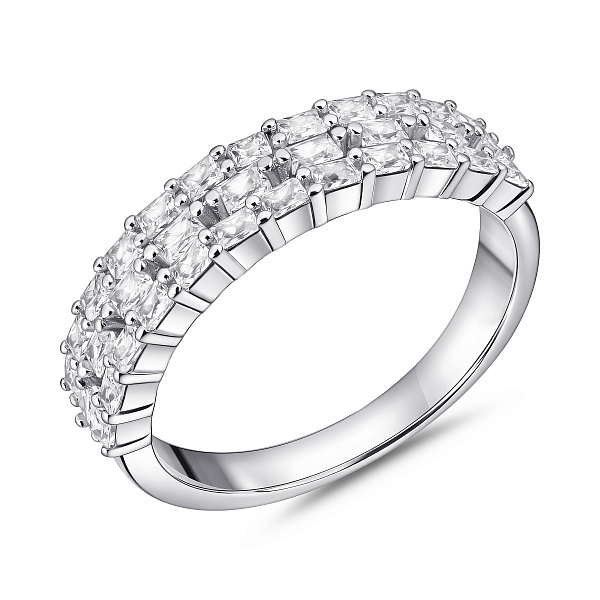 Двойное серебряное кольцо с фианитами (арт. 7501/8473) – изображение 4