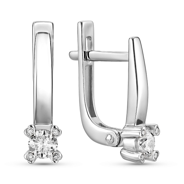 Сережки з білого золота з діамантами (арт. С011199020б) – зображення 1