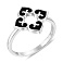 Серебряное кольцо Цветок с ониксом (арт. 7501/8336о) – изображение 1