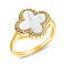 Серебряное кольцо в желтом цвете металла с перламутром (арт. 7501/5075/15жп) – изображение 1