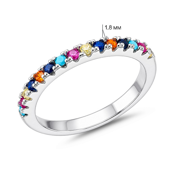 Серебряное кольцо с разноцветными альпинитами (арт. 7501/1360Бацв) – изображение 2