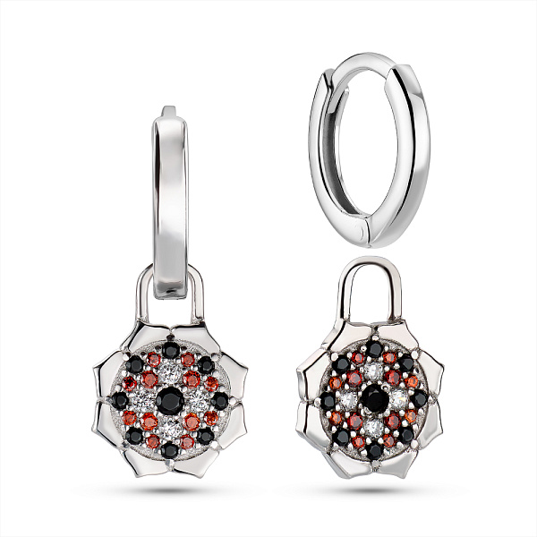 Серебряные серьги-трансформеры с фианитами (арт. 7502/301/1чаксю) – изображение 1
