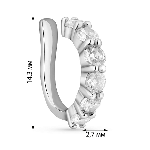Серебряная серьга с дорожкой из фианитов (арт. 7502/10331я) – изображение 2