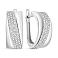 Серьги из белого золота с дорожкой из фианитов (арт. 111300б) – изображение 1