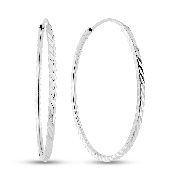 Серьги-кольца из белого золота (арт. 121903/30б) – изображение 1