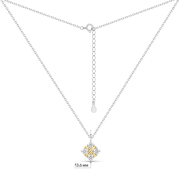 Серебряное колье с фианитами (арт. 7507/2574бж) – изображение 3