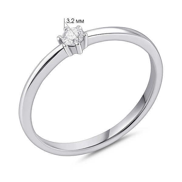 Серебряное кольцо с одним фианитом (арт. 7501/8124) – изображение 2