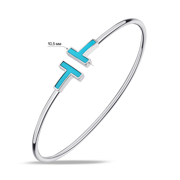 Серебряный браслет с бирюзой (арт. 7509/3718/1Б) – изображение 2