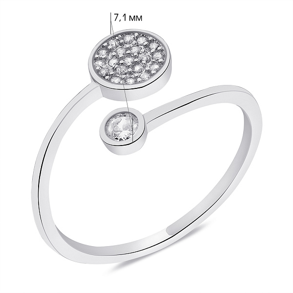 Безразмерное кольцо с фианитами (арт. 7501/6119) – изображение 2