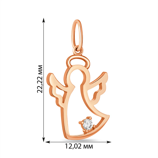 Кулон Ангел из красного золота (арт. 424085) – изображение 2