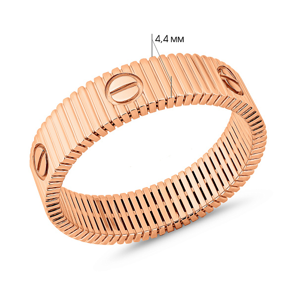 Кольцо из красного золота без камней (арт. 156752/1) – изображение 4