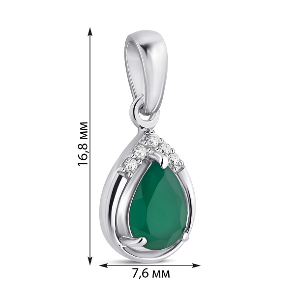 Серебряный подвес с агатом и фианитами (арт. 7503/2189725Аз) – изображение 2