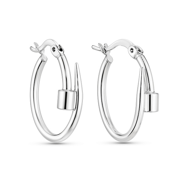 Серьги из белого золота Гвоздь без камней (арт. 107370/25б) – изображение 1