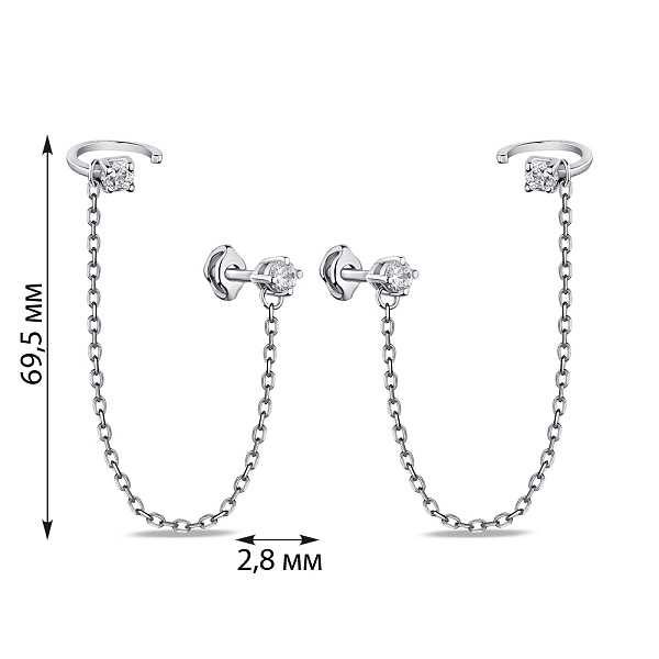 Серьги-пусеты Trendy Style из серебра с фианитами (арт. 7518/577сп) – изображение 2