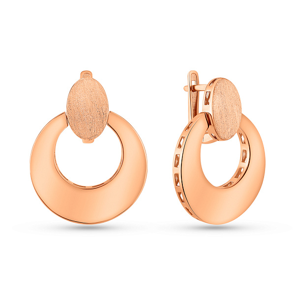 Серьги из красного золота без камней (арт. 1091821м) – изображение 1