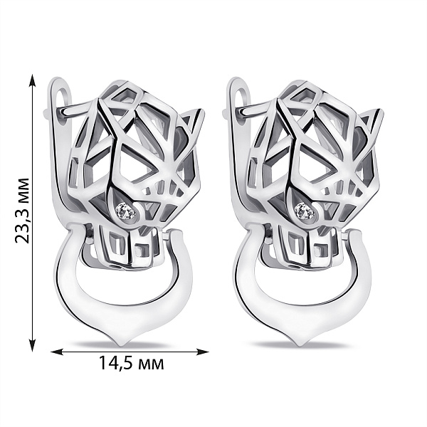 Серьги из серебра с фианитами (арт. 7502/9536) – изображение 2