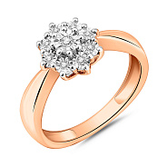 Фото Кольцо из красного золота с бриллиантами (арт. К011062005)