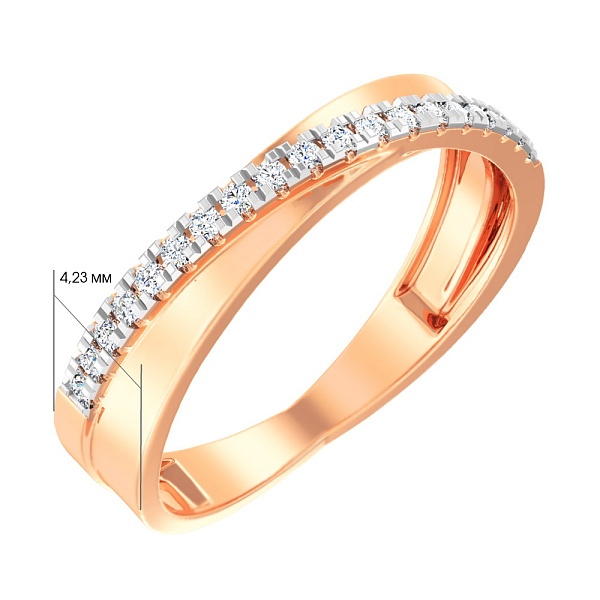 Золотое кольцо с бриллиантами (арт. К011056020) – изображение 3
