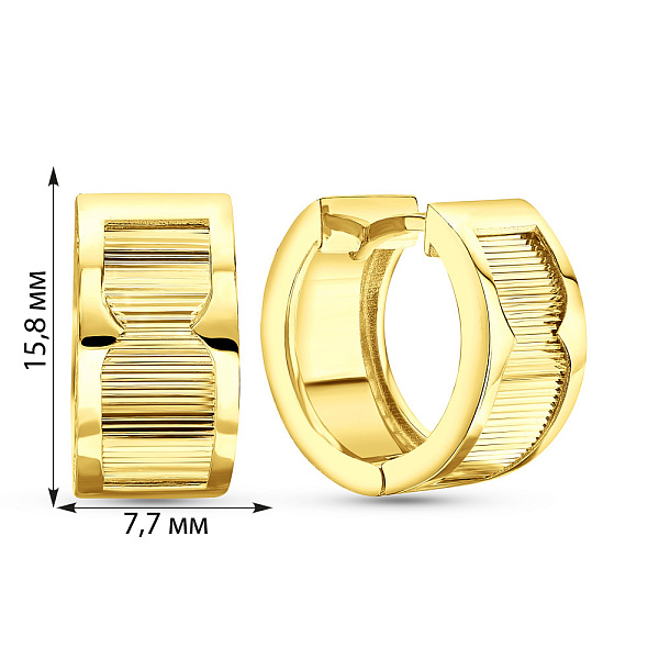 Серьги-кольца из желтого золота (арт. 1091107/15ж) – изображение 2