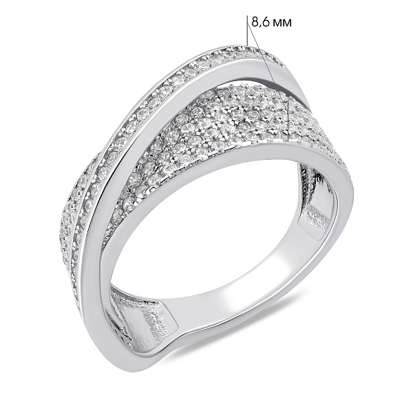 Серебряное кольцо с дорожкой из фианитов (арт. 7501/8408) – изображение 2