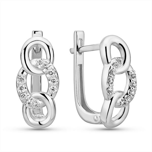 Серьги из белого золота с бриллиантами (арт. С011263010б) – изображение 1