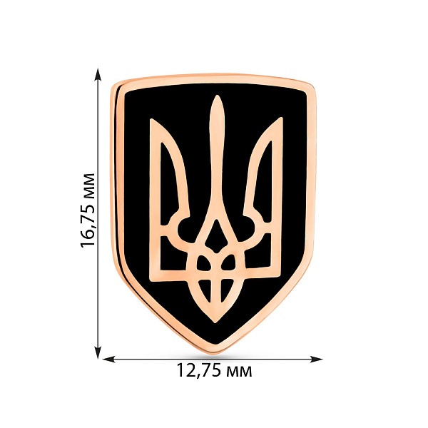 Золотой значок Герб Украины-Трезубец с эмалью (арт. 360193ч) – изображение 6