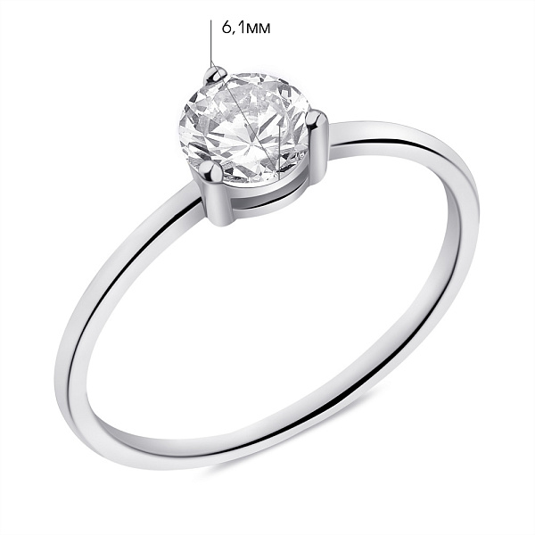 Серебряное кольцо с фианитом (арт. 7501/6723) – изображение 2