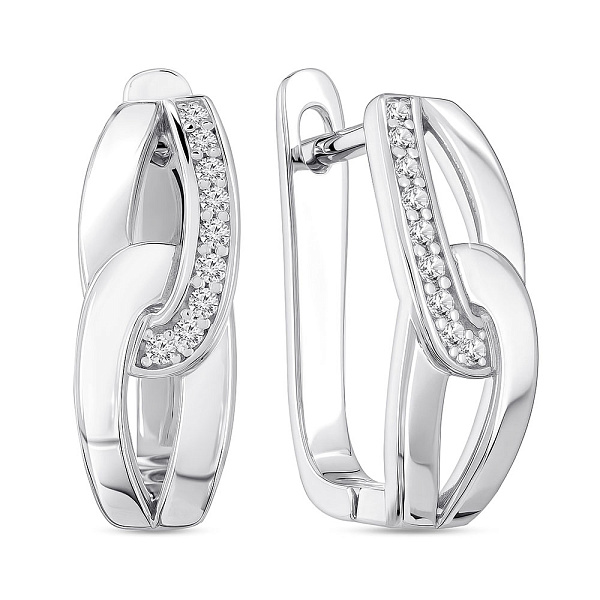 Сережки зі срібла з фіанітами (арт. 7502/10065) – зображення 1
