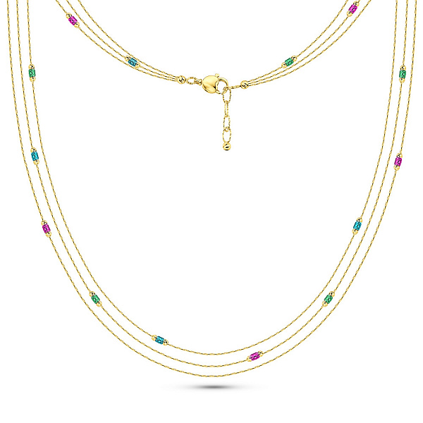 Золотое многослойное колье Francelli (арт. 352697жцв) – изображение 2