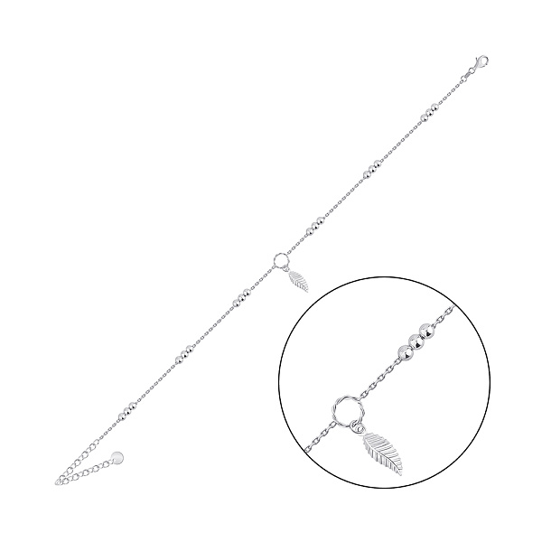 Серебряный браслет на ногу Перо (арт. 7509/5005н) – изображение 1
