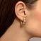 Золотые сережки Гвоздь с фианитами (арт. 1092174) – изображение 3