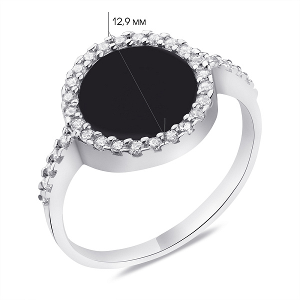 Серебряное кольцо с ониксом (арт. 7501/А223окю) – изображение 2