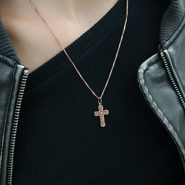Подвес Крестик из красного золота (арт. 440861а) – изображение 2