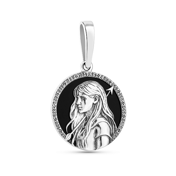 Серебряный кулон Стрелец с ониксом (арт. 7903/2490ост) – изображение 1