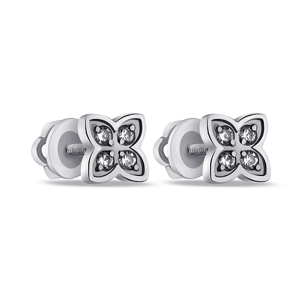 Серебряные серьги-пусеты с фианитами (арт. 7518/0761сю) – изображение 1
