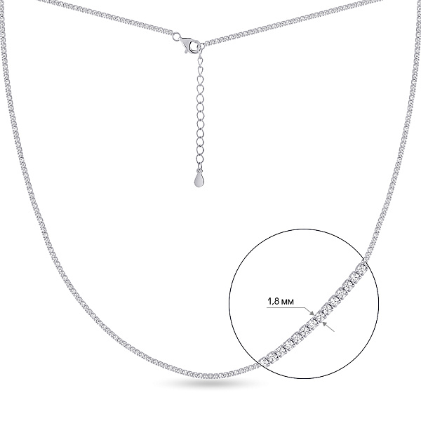 Серебряное колье-чокер с дорожкой из фианитов (арт. 7507/1362/1) – изображение 2