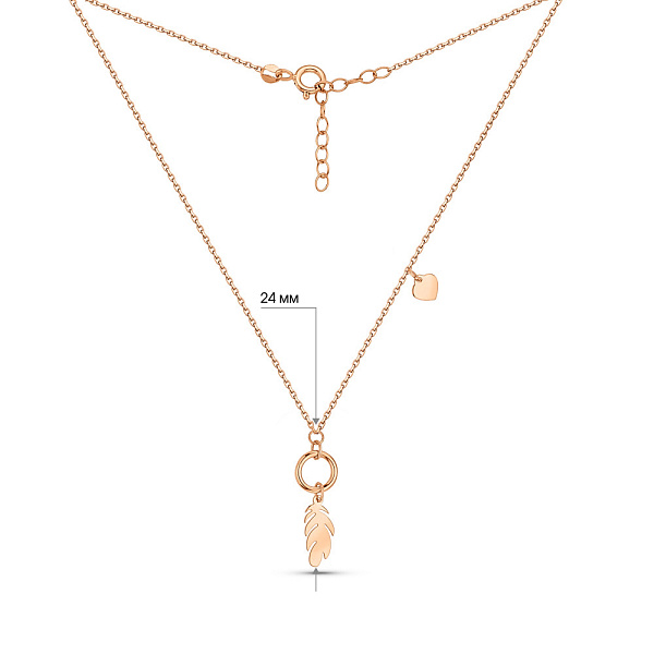 Золотое колье Перо (арт. 352638) – изображение 4