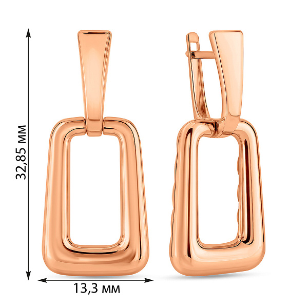 Серьги из красного золота (арт. 111328) – изображение 7