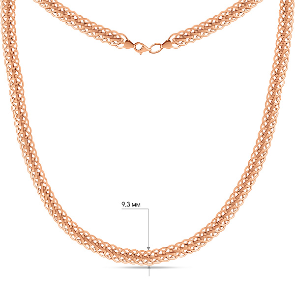 Широкое золотое колье без камней (арт. 352397) – изображение 4