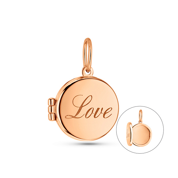 Золотий медальйон Love (арт. 424722) – зображення 1