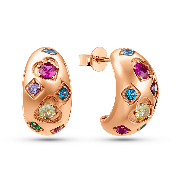 Золотые серьги с фианитами (арт. 111482цв) – изображение 1