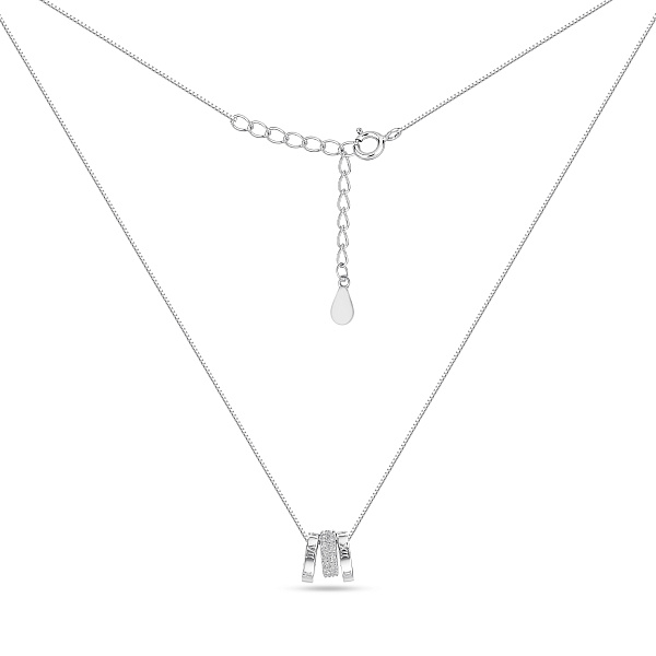 Серебряное колье с подвесками с фианитами (арт. 7507/2408) – изображение 2
