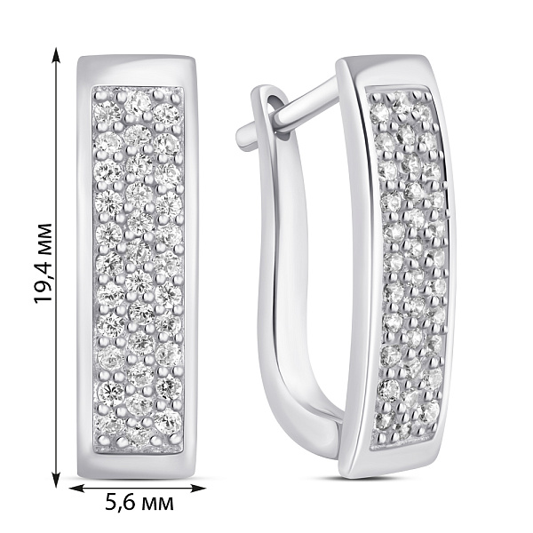 Серебряные серьги с фианитами (арт. 7502/С2Ф/337) – изображение 2