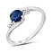 Серебряное кольцо с сапфиром и фианитами (арт. 7501/2021827Спс) – изображение 1