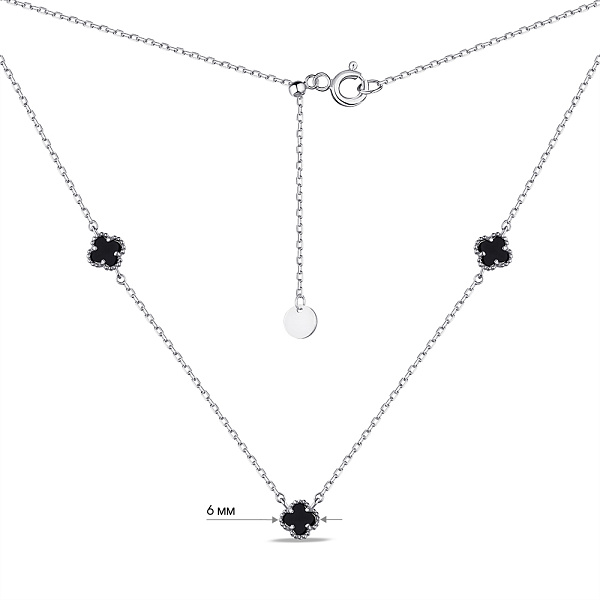 Серебряное колье с ониксом (арт. 7507/2065/3о) – изображение 2