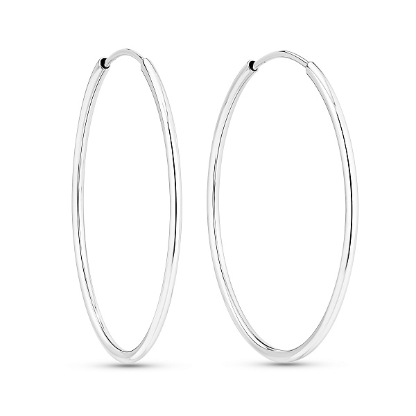 Сережки-кольца из белого золота (арт. 100023/65б) – изображение 2